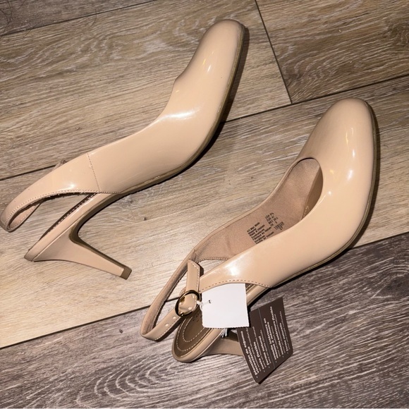 3 for $15 MUST BUNDLE - Comfort Plus by Predictions Beige Slingback Heels - Picture 5 of 8
